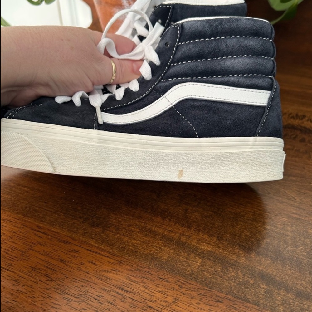 Vans SK8-Hi Skate Shoes Iconic High-top Suede/Leather in Deep Navy, Unisex - Picture 13 of 13